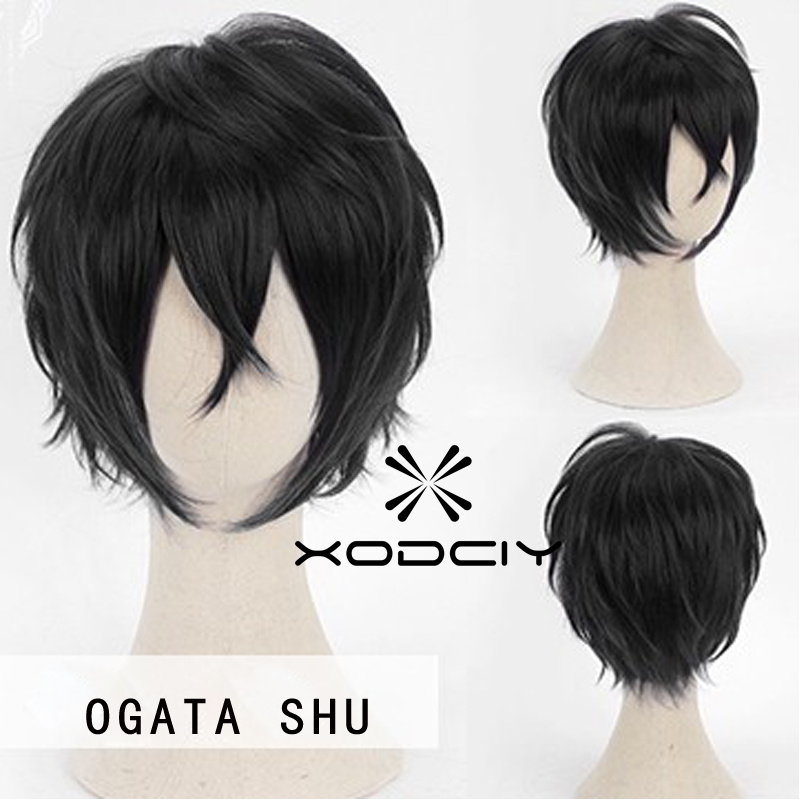 Anime Cosplay Kiss - Engage Kiss Ogata Shu Perücken, schwarz,