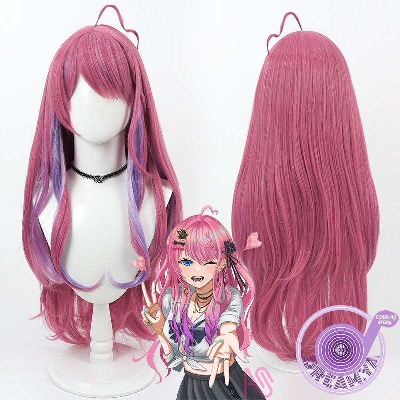 Anime Cosplay Long Hair - Kuramochi Meruto Cosplay Perücke Vtuber Rosa