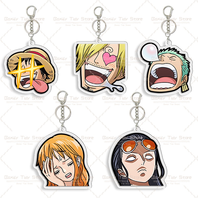 Anime Cosplay Eyes - Lustiger One Piece Ausdrucks-Acryl-Schlüsselanhänger Luffy Star