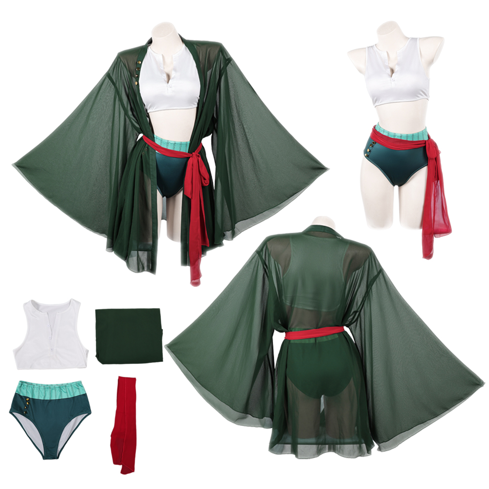 Anime Zoro Cosplay Female - Anime Pirat Roronoa Cosplay Zoro Dunkelgrüner