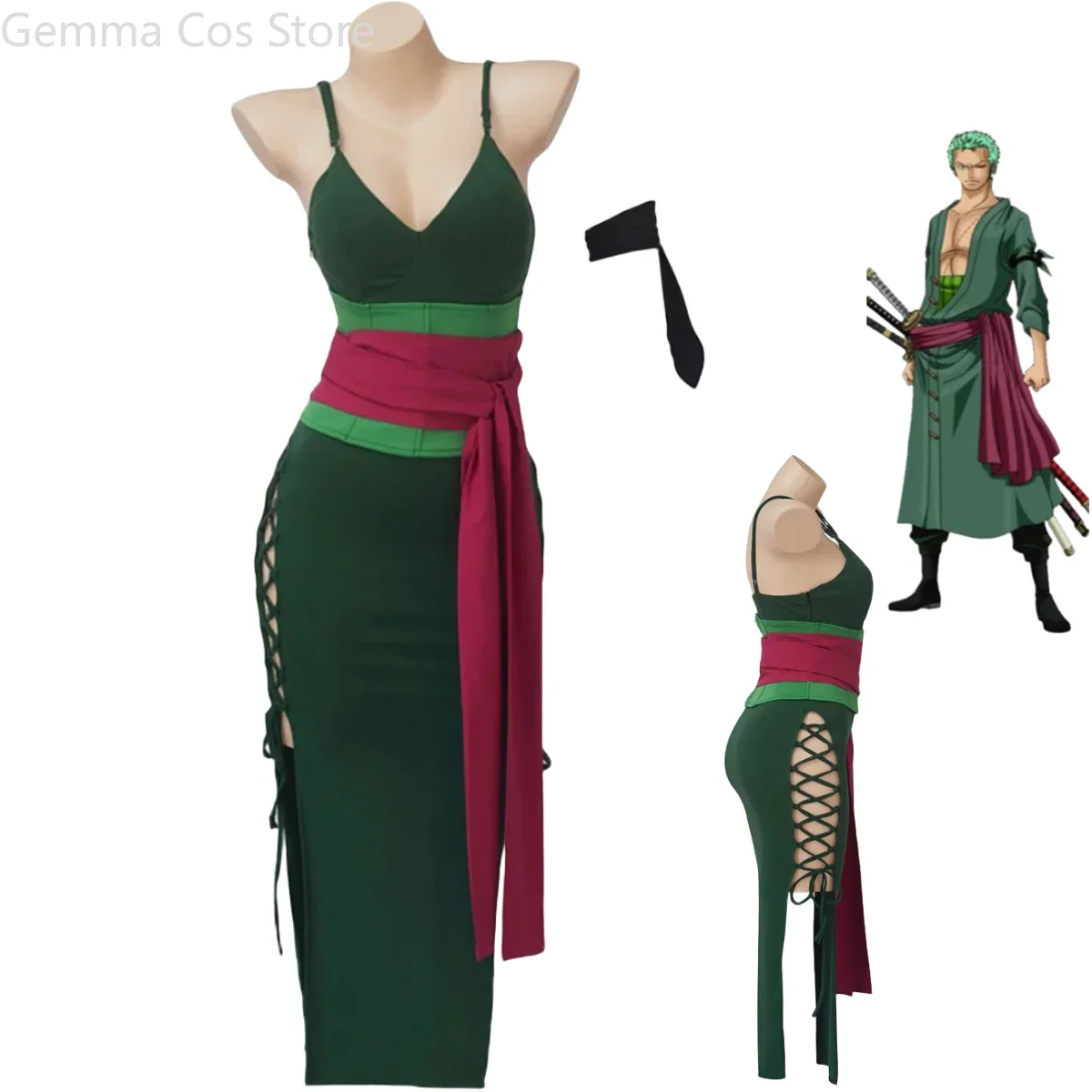 Anime Roronoa Zoro Cosplay Kos – Anime Zoro Cosplay Female Bewertung und Preis