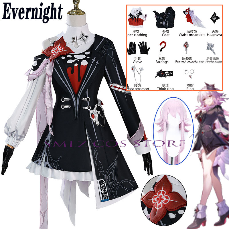 Neu Evernight Cosplay Honkai:  – Cosplay Anime Women Bewertung und Preis
